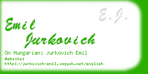 emil jurkovich business card